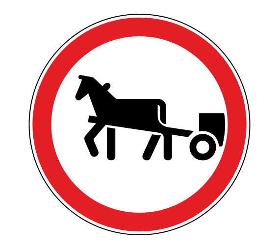 Знак 3.8 Движение гужевых повозок запрещено